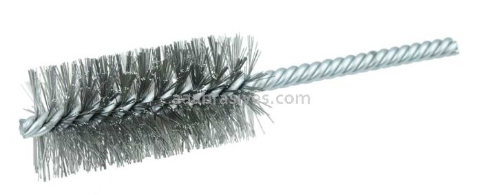 Weiler 21236 1-1/4" Power Tube Brush .0104" Stainless Steel Wire Fill 2-1/2" Brush Length