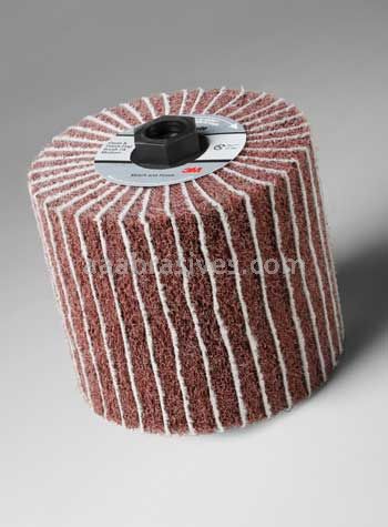 3M&trade; 7010290833 3-1/2 x 10 x 1-1/4 80 Grit 6 Ceramic Medium DB-FB Scotch-Brite&trade; Deburr & Finish PRO Combi Flap Brush