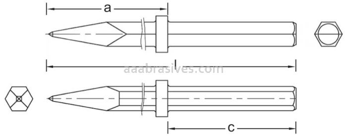 CS Unitec™ EX320R-14A Bull Point Chisel 1-1/4" Hex Aluminum Bronze