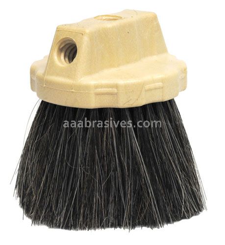 Weiler 73003 - 4-1/2" Round Window Brush, Stiff Black Horsehair & Polypropylene Fill, Plastic Block - 012382730031