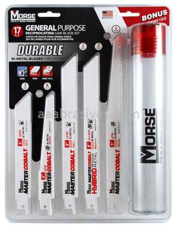 Morse® General Purpose Reciprocating Saw Blade Kit With Storage Tube | 17 Piece Kit