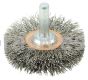 Weiler 17611 2" Narrow Face Stem-Mounted Crimped Wire Wheel .0118" Stainless Steel Fill 1/4" Stem