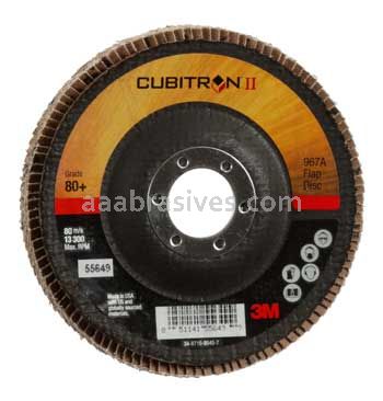 3M™ 7010363308 4-1/2 x 7/8 80+ Grit 967A T29 Giant Cubitron™ II Flap Disc