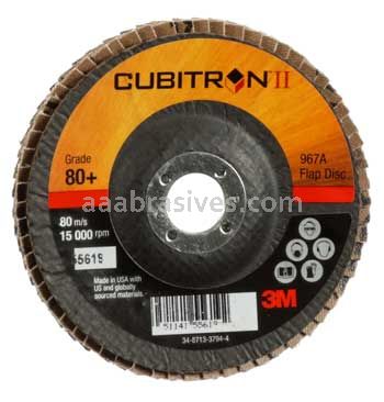 3M™ 7100097627 4 x 5/8 80+ Grit 967A T29 Cubitron™ II Flap Disc