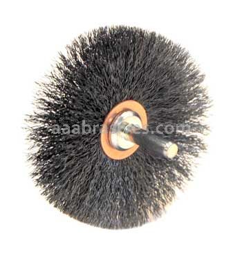 Weiler 17615 3" Narrow Face Stem-Mounted Crimped Wire Wheel .008" Steel Fill 1/4" Stem