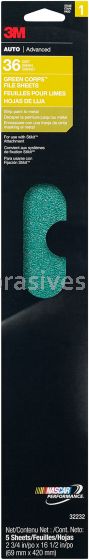 3M™ 7000120008 2-3/4 x 16 1/2 36 Grit Green Corps™ File Sheets