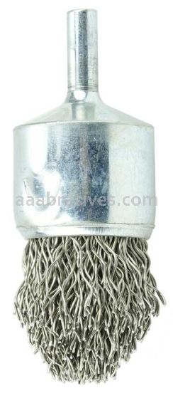Weiler 10323 Controlled Flare Crimped Wire End Brush 1" .020" Stainless Steel Fill