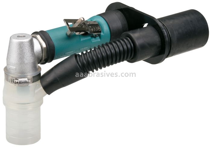 Dynabrade 56715 .4 hp Right Angle Die Grinder 12,000 RPM, Planetary-Geared, Central Vacuum Rear Exhaust Extended Muffler