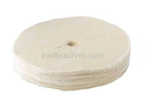 Unmounted Buffing Wheel 10" Dia. 3/4" Arbor Hole 80 Ply Single Stitched 162-1080 Cotton White