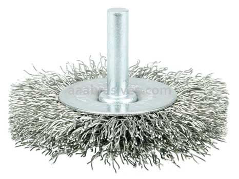 Weiler 36211 Wolverine 3" Crimped Wire Wheel .012 Steel Fill 1/4" Stem Steel Wire