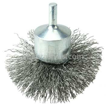 Weiler 10134 3" Circular Flared Crimped Wire End Brush .014" Steel Fill