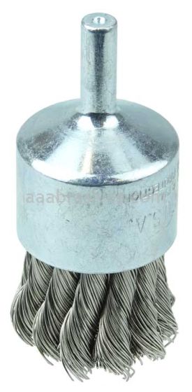 Weiler 36289 Wolverine 1" Knot Wire End Brush .014" Stainless Steel Fill 1/4" Stem