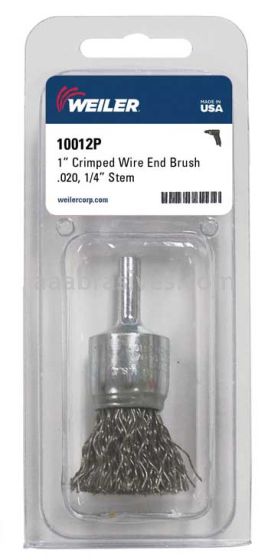 Weiler 10012P 1" Crimped Wire End Brush .020" Steel Fill Retail Pack