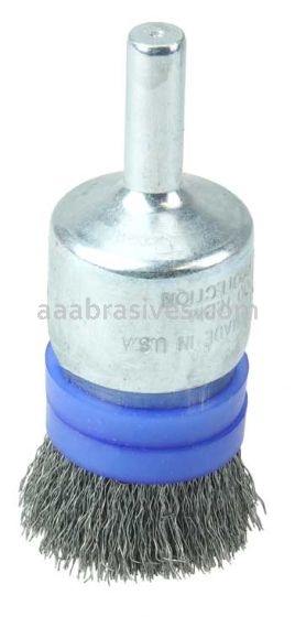 Weiler 11102 3/4" Banded Crimped Wire End Brush .006" Steel Fill