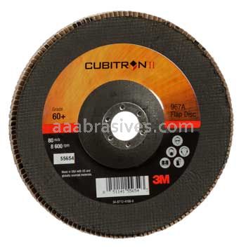3M™ 7010327067 7 x 7/8 60+ Grit 967A T29 Cubitron™ II Flap Disc