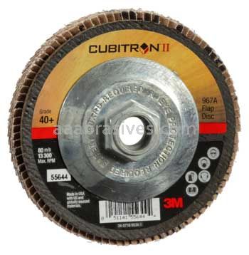 3M™ 7010363306 4-1/2 x 5/8-11 40+ Grit 967A T29 Giant Cubitron™ II Flap Disc