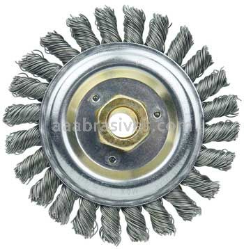 Weiler 79813 DUALLY 5" Filler Pass Weld Cleaning Brush .023" Stainless Fill 5/8"-11UNC Double-Hex Nut