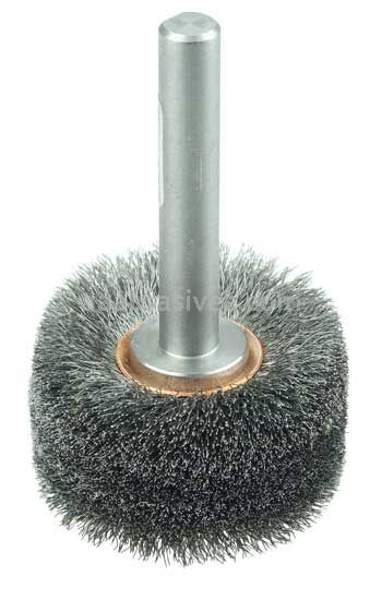 Weiler 17214 Bore-Rx 2"Dia. Internal Brush Deburring Tool .006" Crimped Steel Wire Fill 3/8" Stem