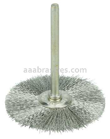 Weiler 26294 1-1/2" Miniature Wire Wheel .005" Stainless Steel Fill 1/8" Stem