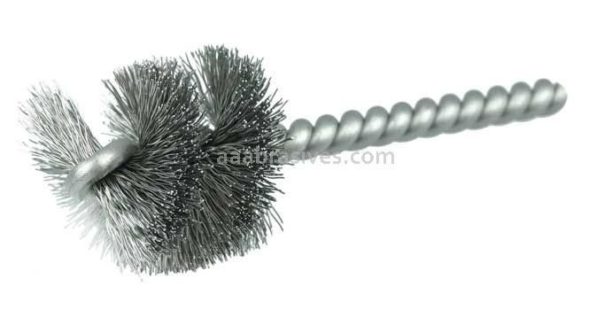 Weiler 21088 1-1/8" Power Tube Brush .008" Stainless Steel Wire Fill 1" Brush Length