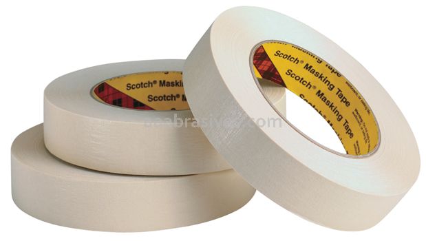 3M™ 7100084069 Paint Masking Tape 231/231A Tan 12 mm x 55 m 7.6 mil plastic core