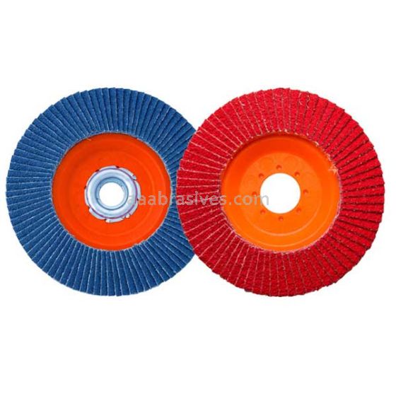 4-1/2x7/8 #40 Zirc Trimmable Abrasive Flap Disc ABS Plastic Backing
