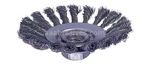 4-1/2" Knot Wire Bevel Brush, .020, M14 x 2.0 A.H. (BVK-4-1/2)