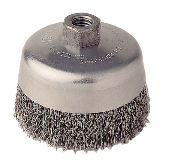 Weiler 36061 - 5" .020, 5/8"-11 A.H. , Retail Pack, Vortec Pro Crimped Wire Cup Brush - 012382360610