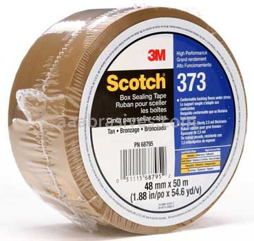 Scotch&trade; Box Sealing Tape 373 Tan 48 mm x 50 m 3M 7010374970