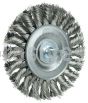 Weiler 17684 3-1/4" Stem-Mounted Knot Wire Wheel .014" Stainless Steel Fill 1/4" Stem