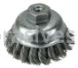 Weiler 13151 3-1/2" Single Row Knot Wire Cup Brush .023" Steel Fill M10x1.50 Nut