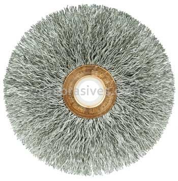 Weiler 16963 3" Small Diameter Crimped Wire Wheel .0118" Stainless Steel Fill 1/2"-3/8" Arbor Hole