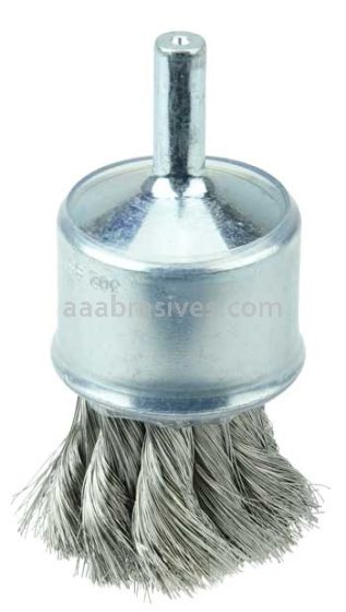 Weiler 10142 1-1/8" Knot Wire End Brush .006" Stainless Steel Fill