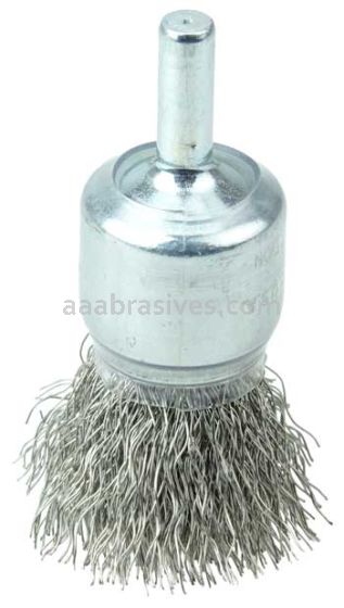 Weiler 11014 3/4" Coated Cup Crimped Wire End Brush .0104" Stainless Steel Fill