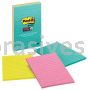 Post-it&trade; Super Sticky Notes 4645-3SSMIA 4 in x 6 in Miami Collection 3M 7100088897