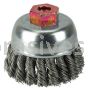Weiler 13282 2-3/4" Single Row Knot Wire Cup Brush .020" Steel Fill M10x1.50 Nut