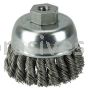 Weiler 13284 2-3/4" Single Row Knot Wire Cup Brush .020" Steel Fill 3/8"-24 UNF Nut