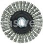 Weiler 36219 Wolverine 4" Knot Wire Wheel Stringer Bead Twist .020" Stainless Steel Wire 5/8"-11 UNC Nut