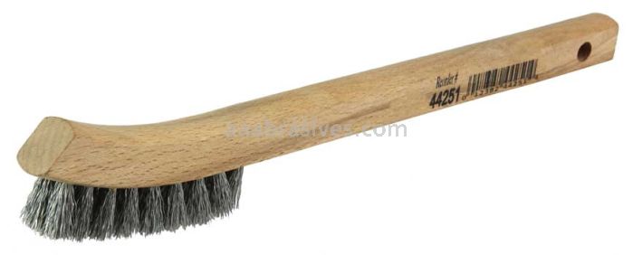 Weiler 44251 Small Hand Wire Scratch Brush Crimped Aluminum Fill Wood Block 2 x 9 Rows