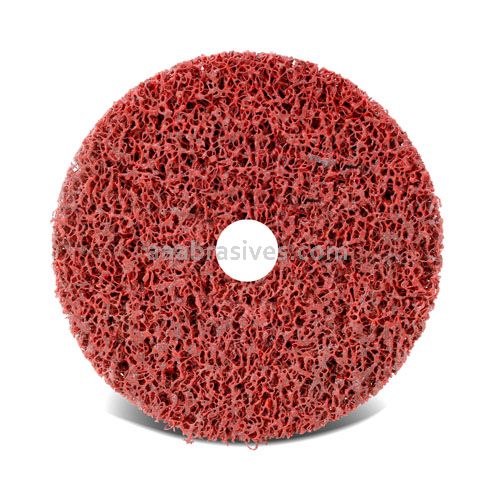 Dynabrade 6" x 1/2" x 1/2" Extra Coarse DynaStrip Red Wheel with Hole