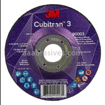 3M™ 7100317727 4-1/2 x 1/4 x 7/8 36+ Grit T27 Cubitron™ 3 Grinding Wheel