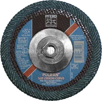 Pferd 67371 7x5/8-11 40 Grit Zirc Polifan Curve Large Flap Disc
