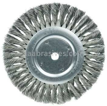 Weiler 08135 8" Standard Twist Knot Wire Wheel .014" Steel Fill 5/8" Arbor Hole