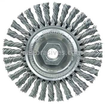 Weiler 13130 Mini Roughneck 4" Stringer Bead Wire Wheel .020" Steel Fill 1/2"-13 UNC Nut