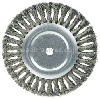 Weiler 36228 Wolverine 8" Knot Wire Wheel Standard Twist .014" Steel Fill 5/8" Arbor Hole