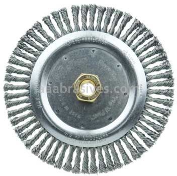 Weiler 79800 Dually 7" Root Pass Weld Cleaning Brush .020" Steel Wire Fill 5/8"-11 UNC Double-Hex Nut