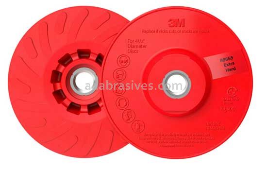 3M™ 4-1/2” Red Back-up Pad Ribbed Extra Hard Disc 88655