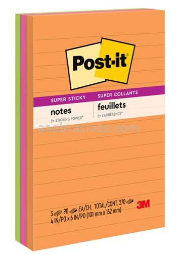Post-it™ Super Sticky Notes 660-3SSUC 4 in x 6 in Rio de Janeiro Collection 3M 7100061169