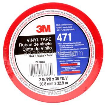 3M&trade; 7100044655 Vinyl Tape 471 Red 2" x 36 yards