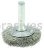 Weiler 17930 1-1/2" Stem-Mounted Concave Crimped Wire Wheel .006" Stainless Steel Fill 1/4" Stem